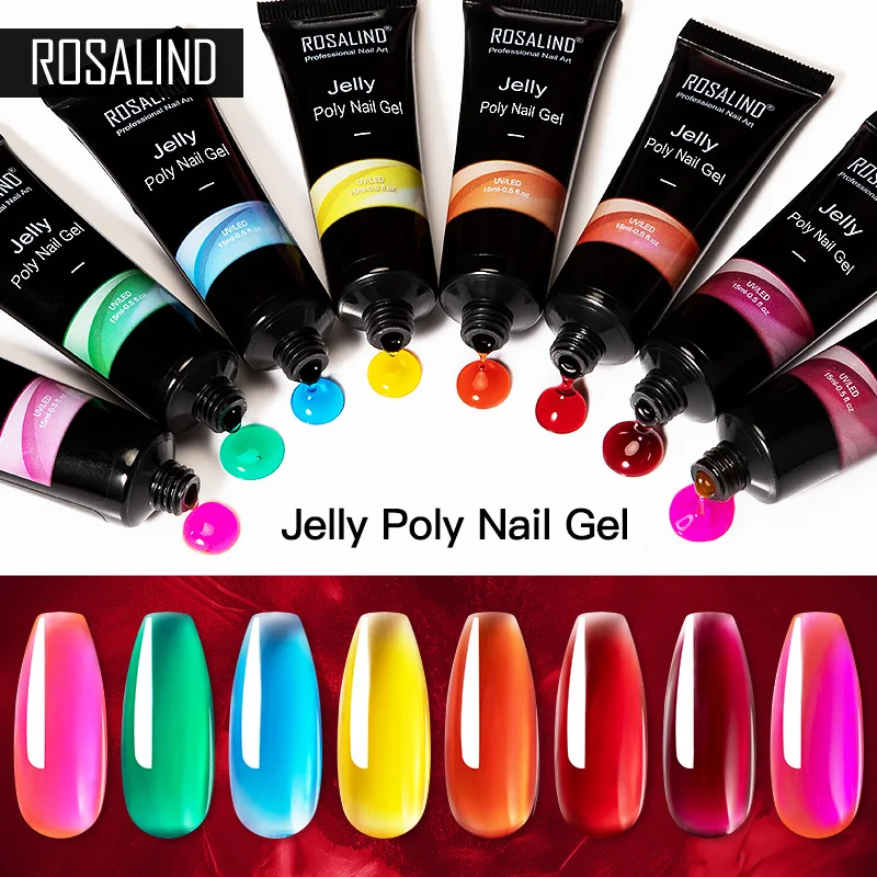 

ROSALIND Poly Nail Gel Jelly Glaze Colors Extension Gel For Semi Permanent Hybrid Varnishes Nails Art Design For Nail Builder