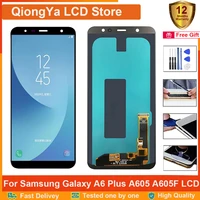 6 0 100 amoled a605 display for samsung galaxy a6 plus 2018 a605 sm a605f a605fn a6 lcd with touch screen digitizer aseembly