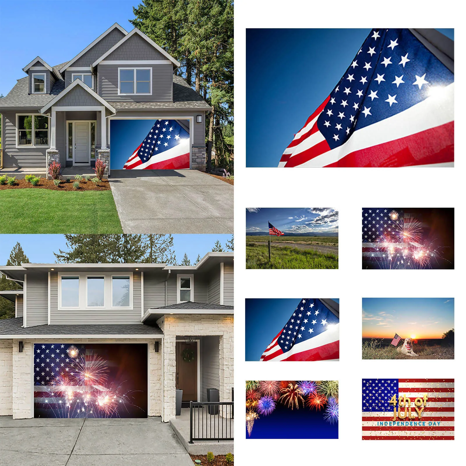 

7x16 футов Счастливый День Независимости праздник баннер дверь гаража крышка росписи открытый цифровой гобелен для спальни девушка-подросток