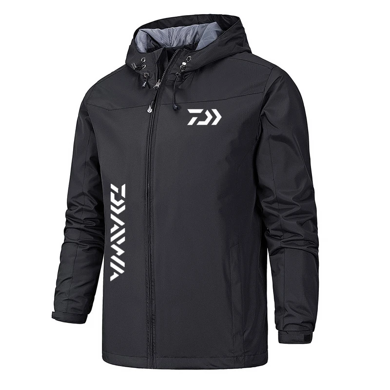 

Spring Autumn Mountaineering Daiwa Printing Men's Jacket Long-Sleeved Hoodie Zipper Raincoat Windbreaker Outdoor Sports Jacket
