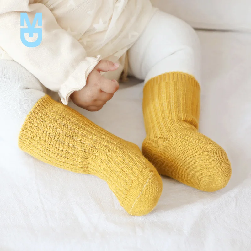 

New Thicken Baby Kids Socks Autumn Winter Cotton Striped Socks Warm Toddler Boy Girls Floor Socks Children Clothing Accessories