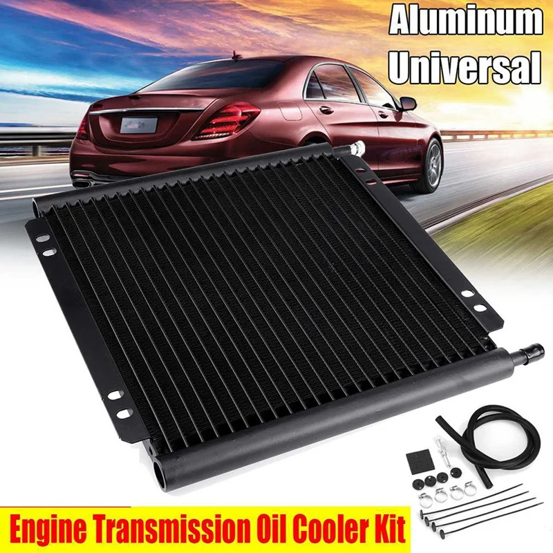 Universal Oil Cooler Aluminum Transmission Oil Cooler Automatic Stacked Plate Oil Cooler Radiator Car Accessories