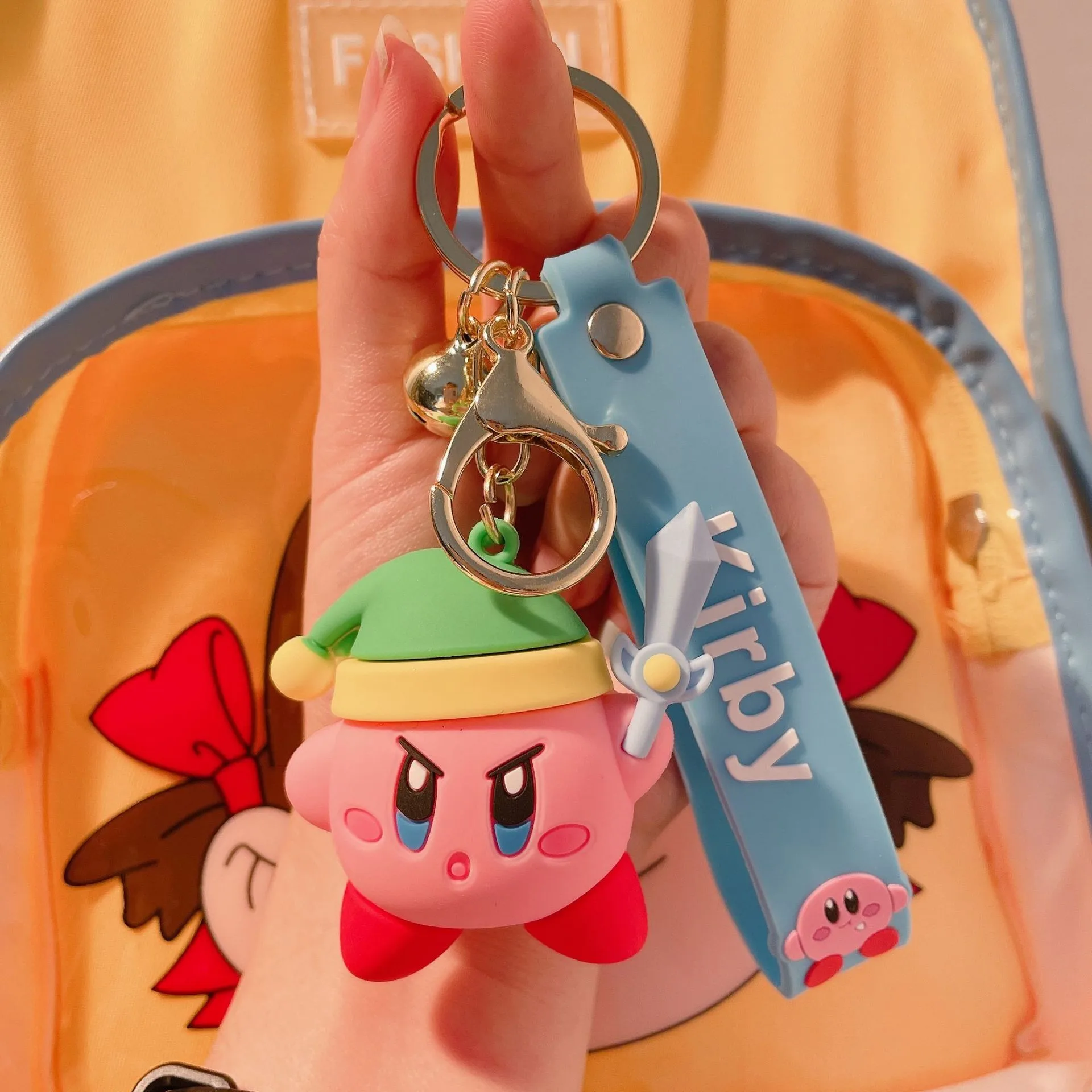 

New Cute Special Pink Kirby Star Adventure Anime Game Animal Pendant Silica Gel Keychain For Woman Bag Key Chian Dolls Kids Toys