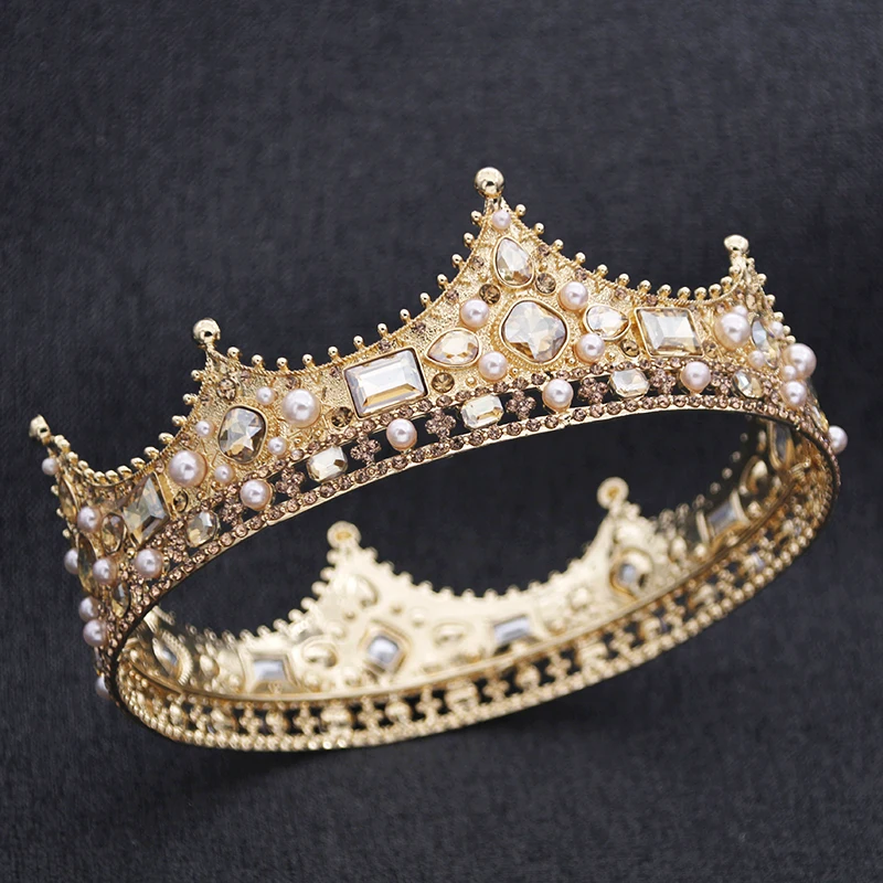 Тиары и короны в стиле барокко большая диадема искусственные украшения для волос