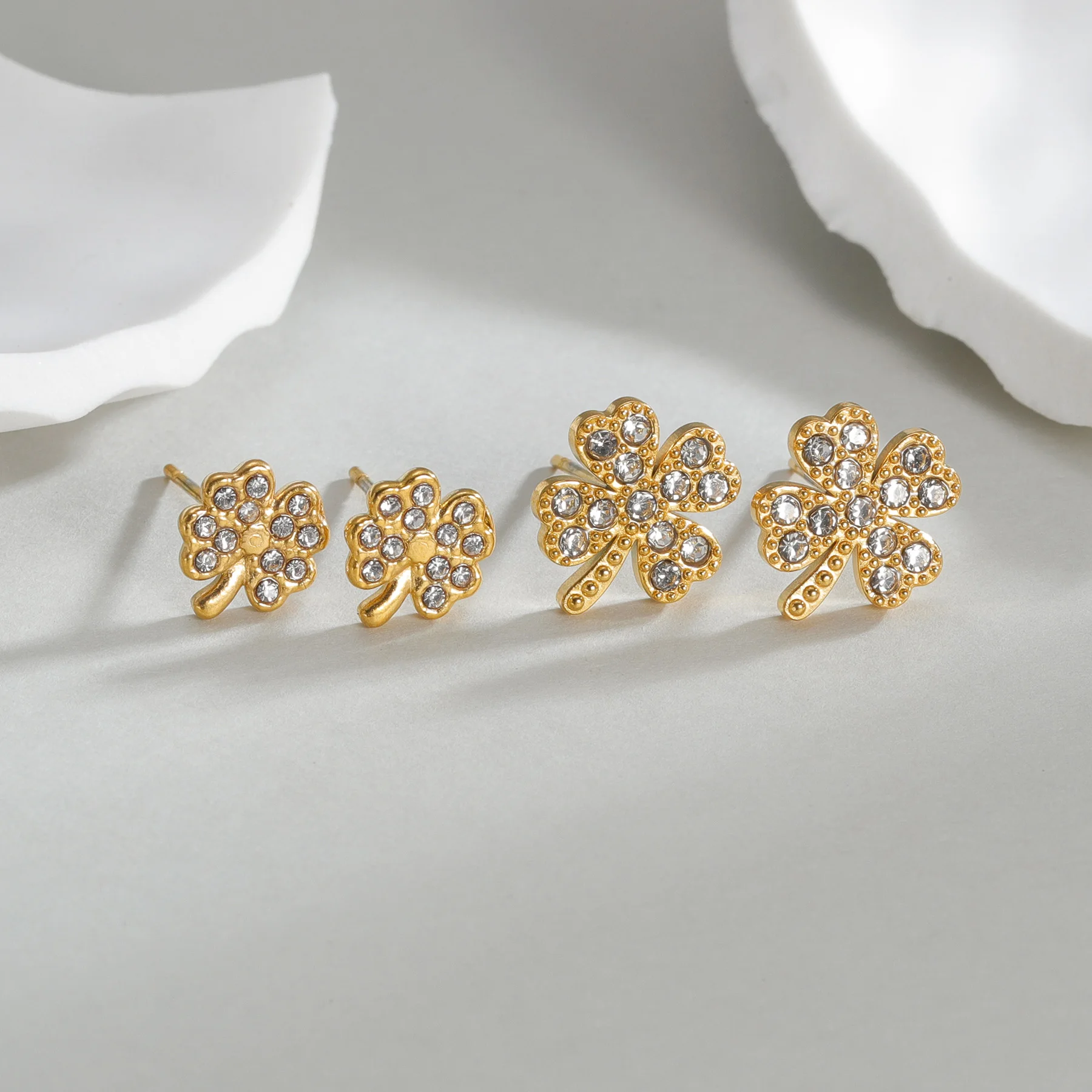 Freeteeme несколько стилей серьги-гвоздики для женщин золотого цвета из нержавеющей