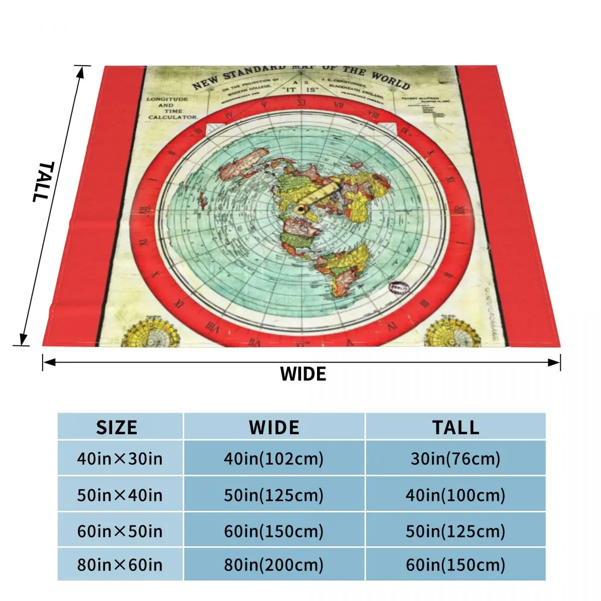 Gleason 1892 плоская карта земли исследование плоской ультрамягкое Флисовое одеяло