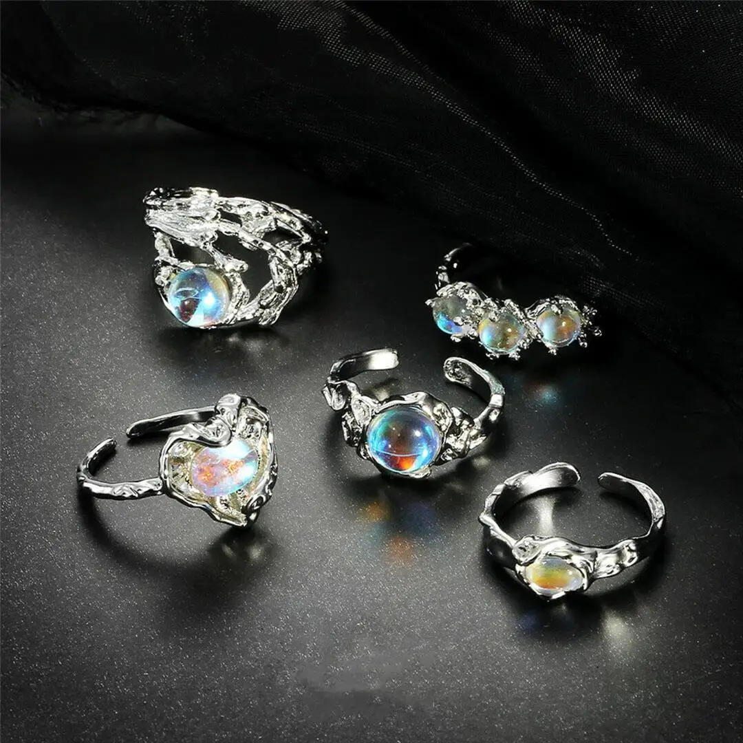 

2023 Shiny Irregular Zircon Ring For WomenTrend Korea New Design Heart Open Rings Jewelry Couple Dance Party Gift Free Shipping
