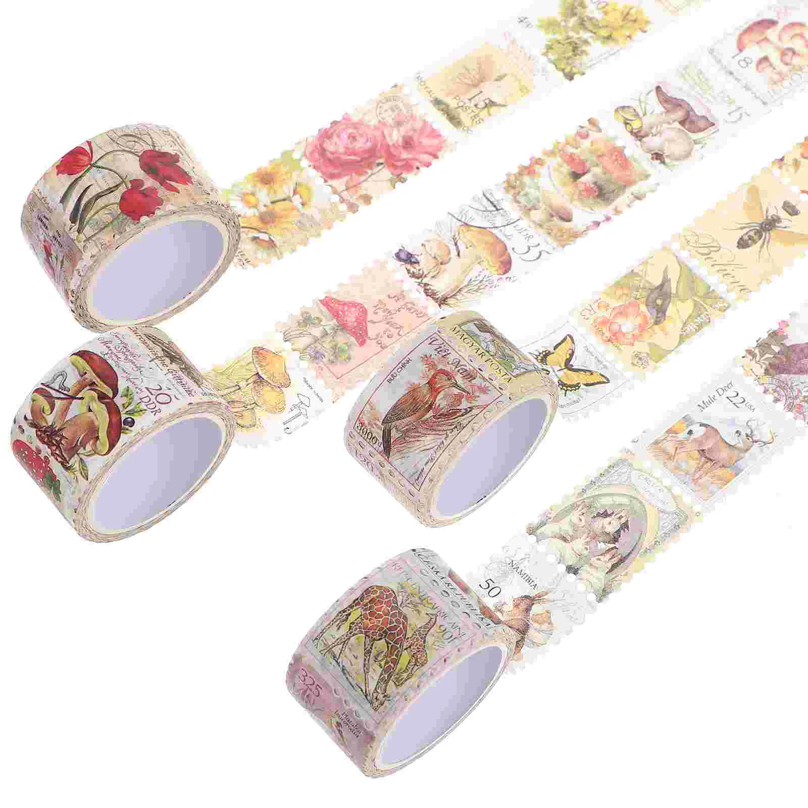 

Stickers Stamp Tape Washi Vintage Sticker Paper Scrapbook Diy Retro Decorative Journaling Scrapbooking Masking Account Postage