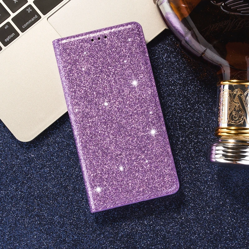 Glitter Wallet Flip Leather Case For Samsung Galaxy S23 Ultra S22 Ultra S21 FE S20 FE S10E S10 Plus S9 S8 Note 20 Ultra 10 Lite
