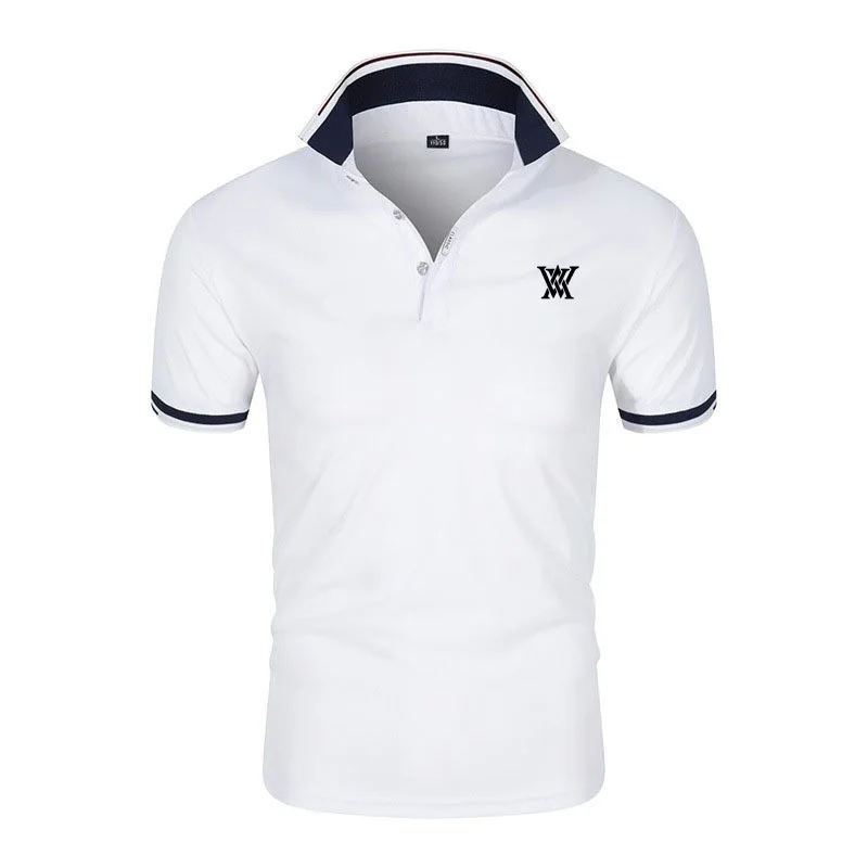 

Summer Fashion Golf Brand Men Polo Shirt Casual Business Tops Polos Shirts Mens Short Sleeve Polo Homme Slim Lapel Tees