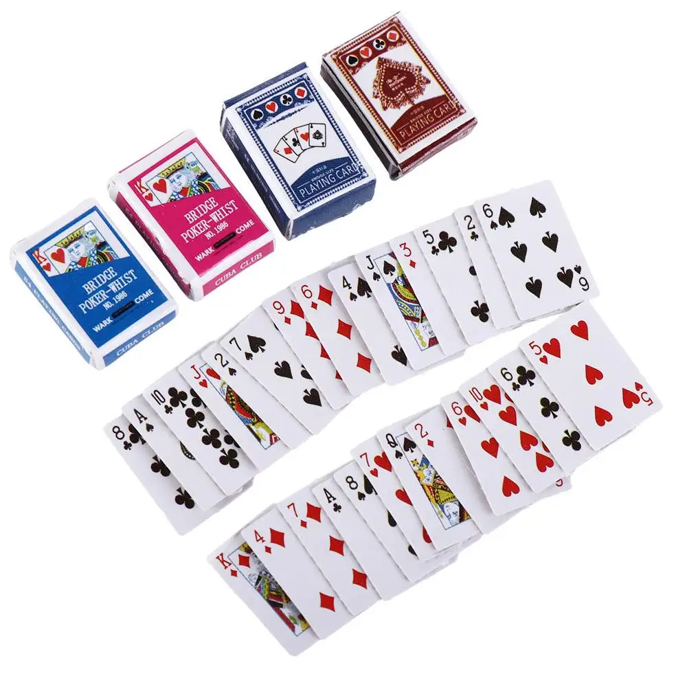 

Models Toy Supplies Home Decoration Playing Poker Cards Miniature Games Poker Miniature Dollhouse Mini Playing Cards