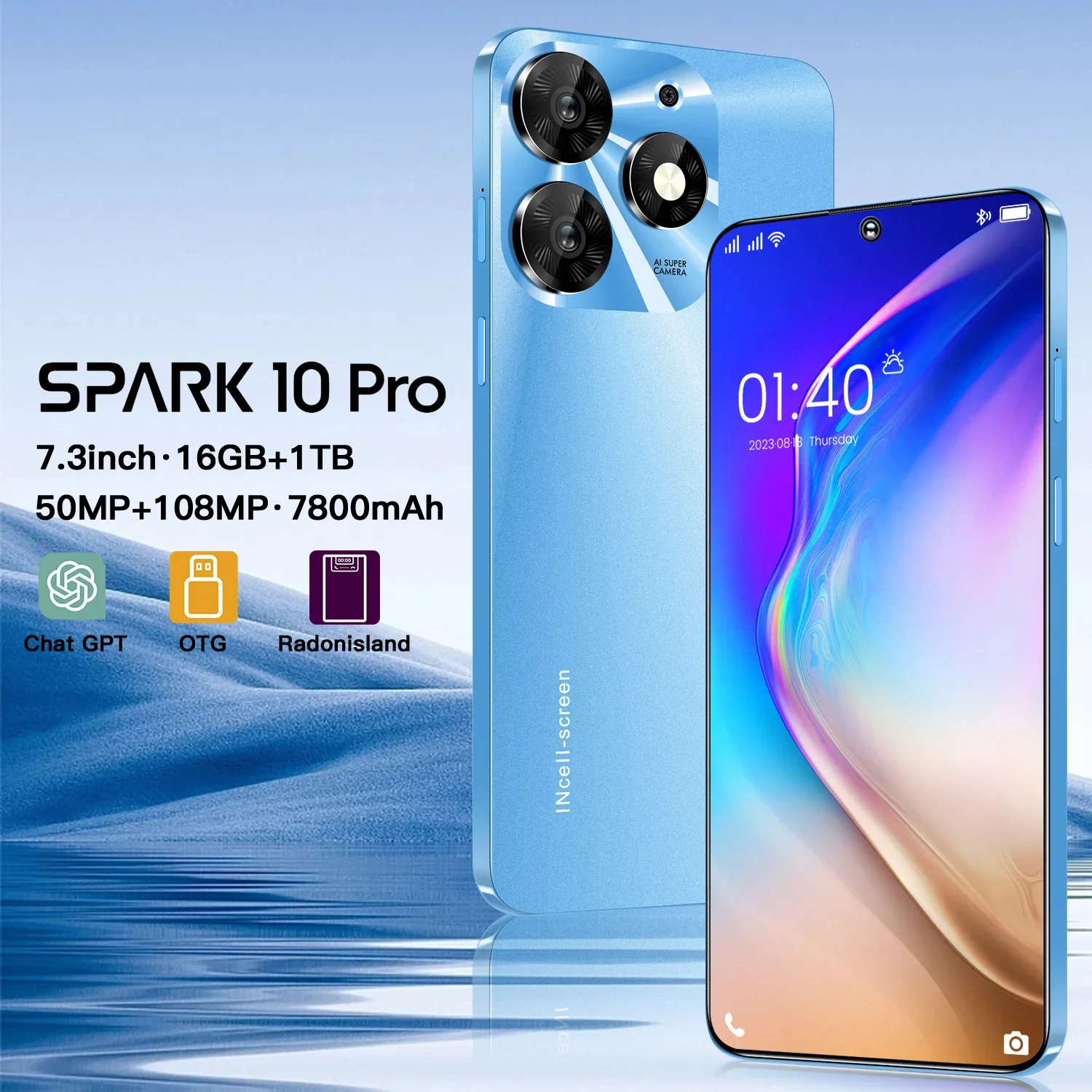 Оригинальные мобильные телефоны Spark 10 Pro с экраном 7 3 HD смартфон размер 5G 9200 Dual Sim
