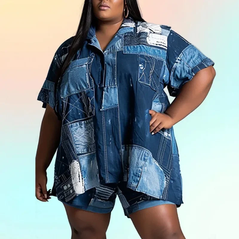 KEXU 2024 летние женские комплекты рубашка с короткими рукавами и искусственными