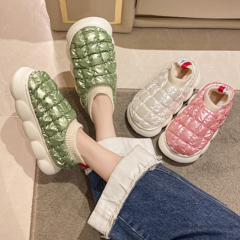 

Waterproof Cotton Slippers Indoor 2022 Winter Fashion Women's Shoes Thick Soled Soft Soled Anti-skid Outer Wear Warm Bread Shoes