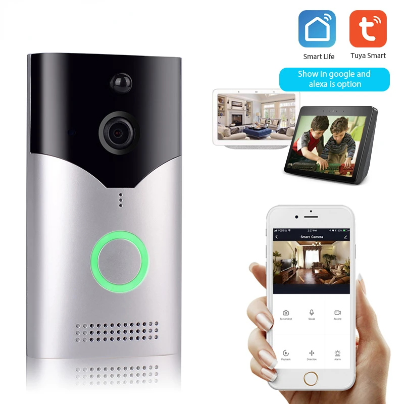 Tuya Smartlife Smart 1080P HD Wireless WiFi DoorBell Video door bell Visual Intercom Rainproof Door Camera PIR Motion Detector