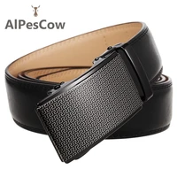 business genuine leather waist strap for men high quality 100 alps cowhide ratchet belt casual formal luxury automatic buckle
