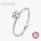 Ailmay 2021 Настоящее серебро 925 пробы, классическое простое бриллиантовое прозрачное циркониевое украшение для женщин, модные свадебные украшения