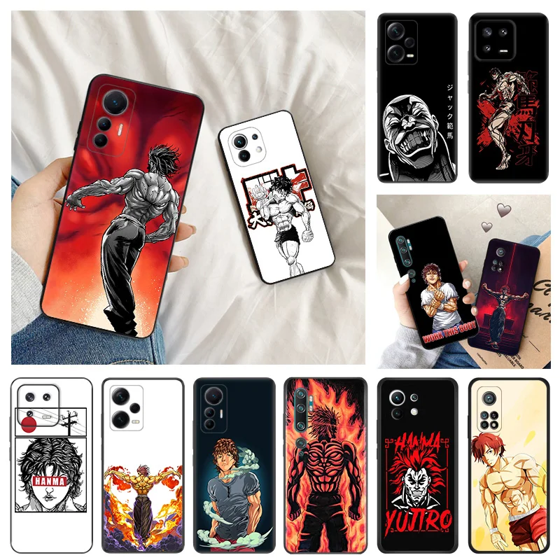 

Cartoon Baki Hanma Soft Phone Cases For Redmi A1 10A 10C 11 Prime RedmiNote 12 Pro 11SE 11S 11E 11T 10 Lite S Black Matte Cover