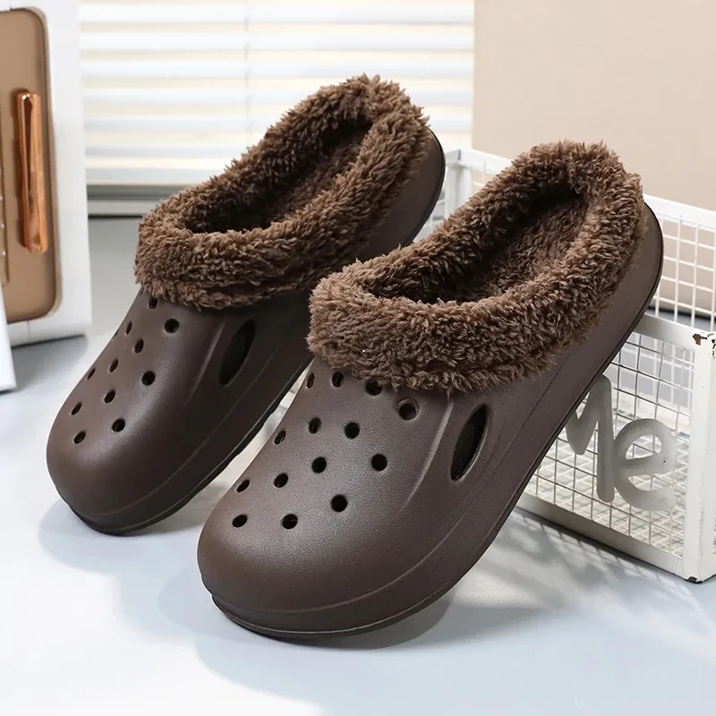 

2023 Winter Slippers House Home Slippers Garden Shoes Mules Indoor Outdoor Close Toe Unisex Lined Clogs Waterproof Warm Fuzzy