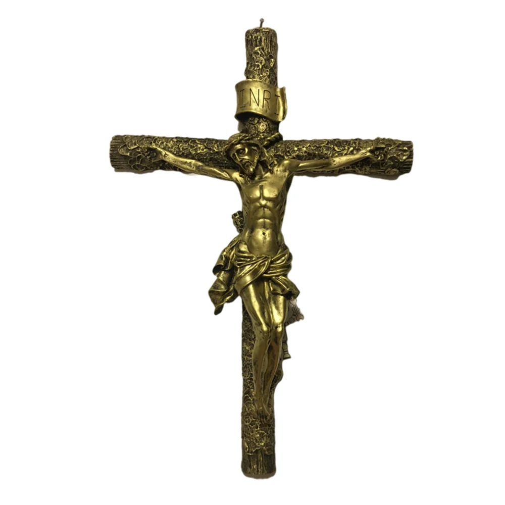 

Church Utensils Wall Cross Jesus Crucifix Resin 60cm Christ Catholic Religious Home Decoration Priest