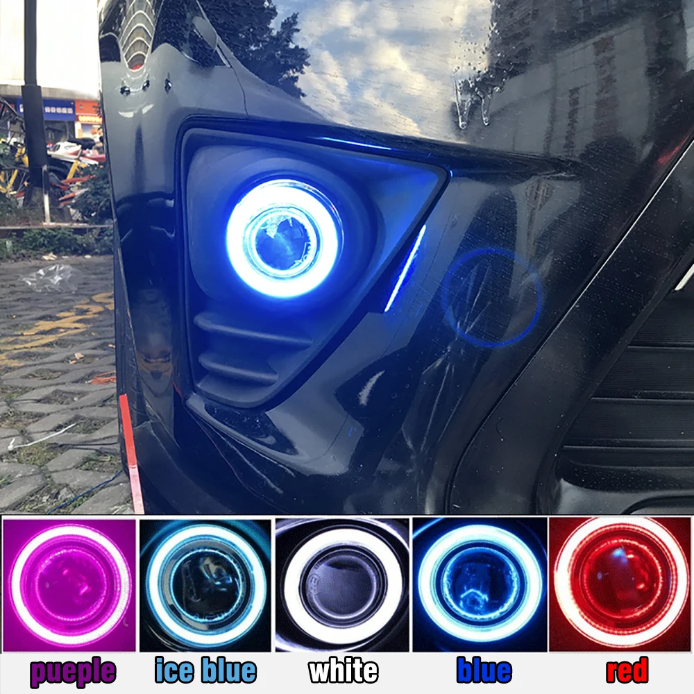 

OKEEN 2p LED Angel Eyes Fog Lamp For Car Universal COB DRL Driving Light Headlight Auto Daytime Running Light 12V 64mm 76mm 89mm