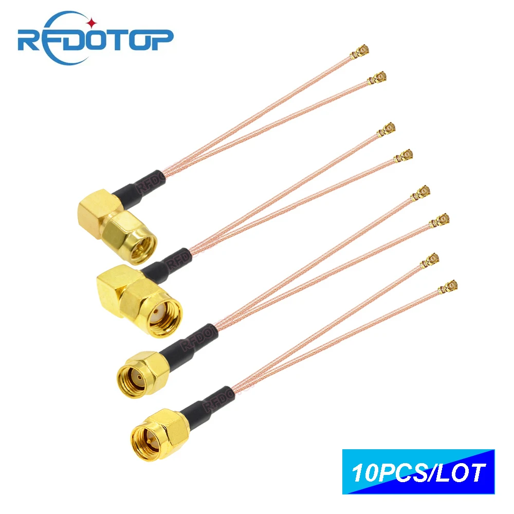 

10PCS/LOT SMA IPX 1 to 2 Splitter Cable RP-SMA / SMA Male to 2 x IPX / U.fl / IPEX1 Female Jack RG178 Pigtail Antenna Jumper