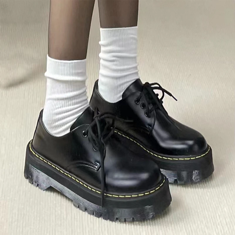 

New Oxford Platform Heels Marie Jane Women Shoes Mujer Zapatillas Autumn Comfortable Women Office Shoes Casual Chunky Pumps Boot