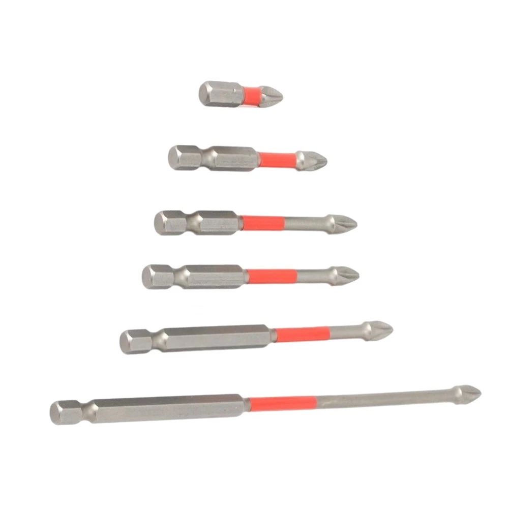 

6PCS PH2 Magnetic Impact Batch Head Cross Screwdriver Hardness Drill Bit Anti Non-slip 25/50/65/70/90/150mm Screwdriver Set