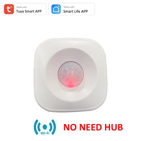 Tuya Wi-Fi PIR Датчик движения Детектор движения Датчик Приложение Smart Life Беспроводная система домашней безопасности работает с набором сценариев Alexa