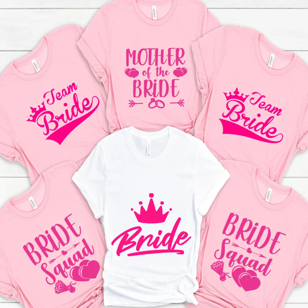 Повседневные женские топы с коротким рукавом для подружки невесты, женская футболка, модные летние женские футболки вечерние, футболки для команды невесты