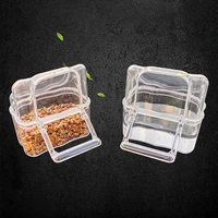 bird food box parrot bird transparent high quality plastic food cup bowl clear water silo drinker box