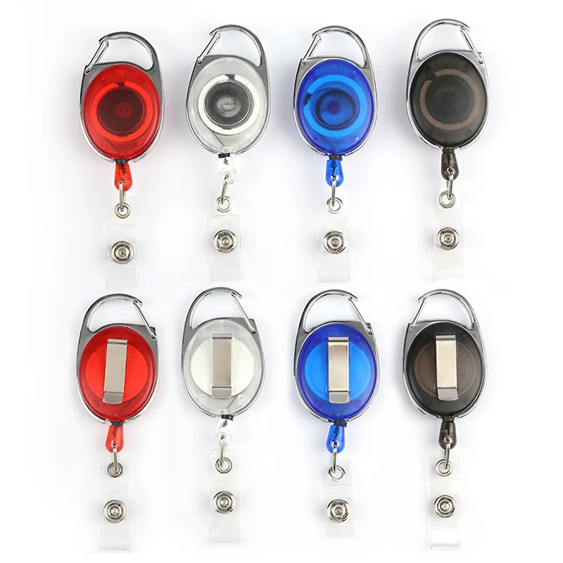

Retractable Pull Badge Reel Zinc Alloy Plastic ID Lanyard Name Tag Card Badge Holder Reels Recoil Belt Key Ring Chain Clips