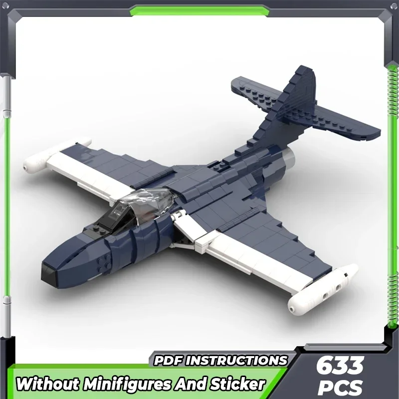 Строительные блоки Moc военная модель флот Grumman F9F пантера истребитель
