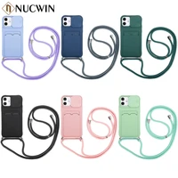 slide camera protection wallet crossbody case for iphone 11 pro max 12 13 mini xs x xr se 2 8 7 plus necklace soft silicon cover