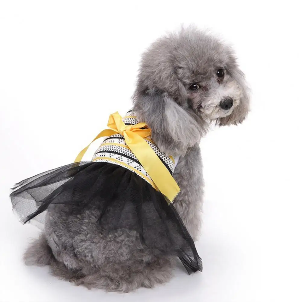 

Beautiful Mesh Patchwork Comfortable Two-legged Pet Vest Puppy Sleeveless Clothes Easy-wearing Puppy Dress Holiday Costume