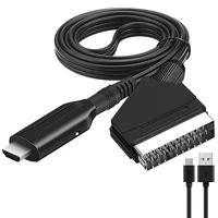 scart to hdmi compatible adapter male male household living room tv audio video converter connector accessories
