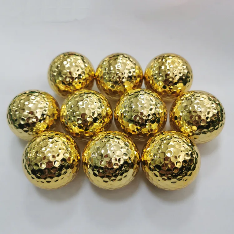 

Golden Golf Electroplated Gold Coated Metal Ball High Spec Social Toy Ball