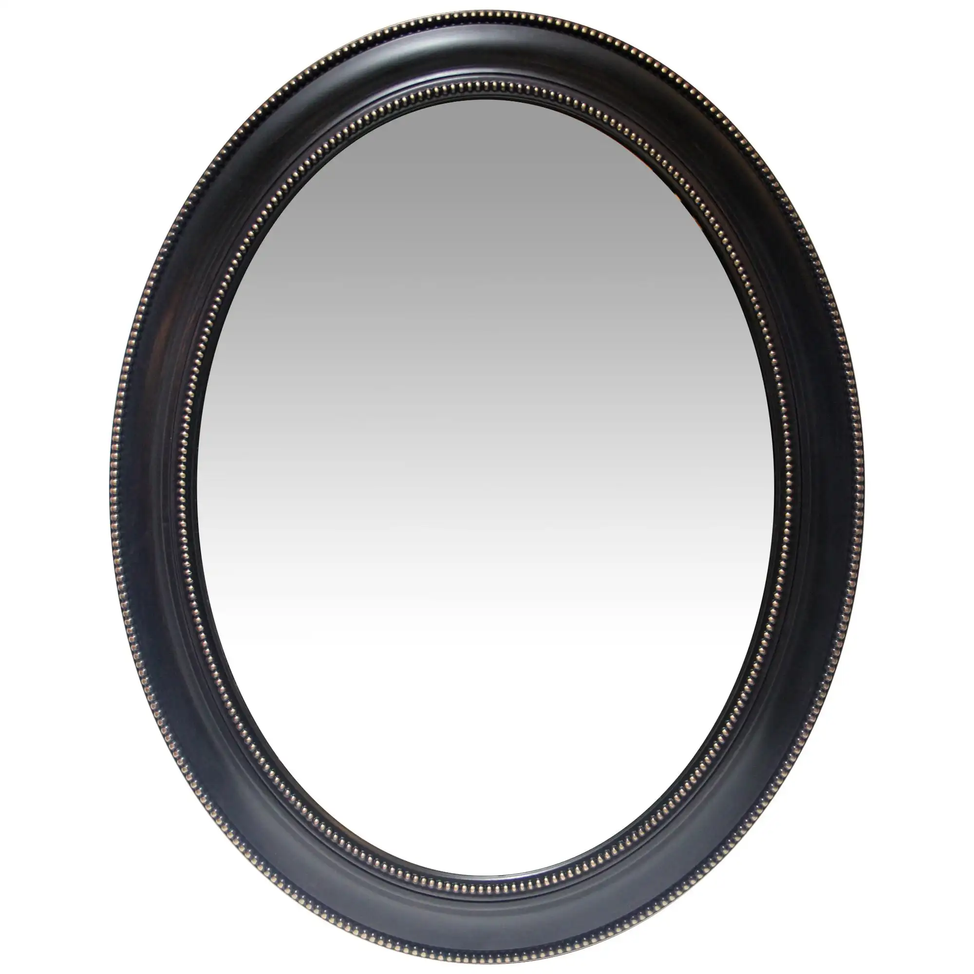 

Sonore Black and Gold Oval Transitional 30-inch Wall Mirror