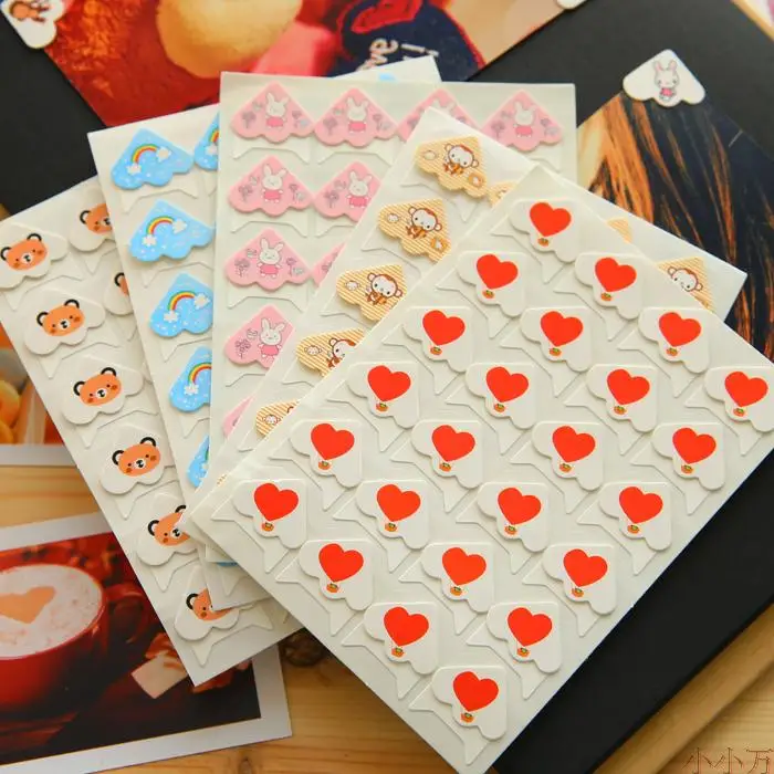 

24 Pcs/Lot DIY Cartoon Cute Animals Corner Cute Paper Stickers For Photo Albums Frame Decoration Scrapbooking Wholesale 15 Color