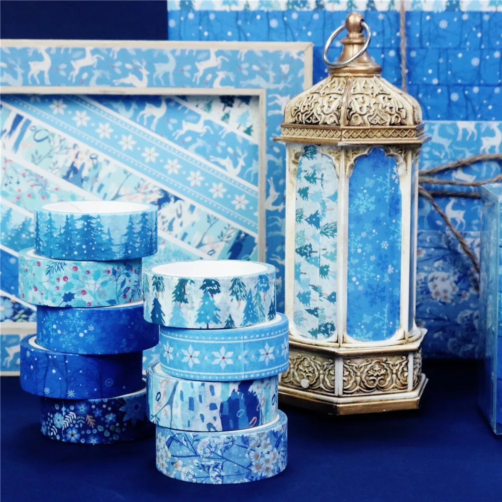 Зимняя стильная лента для ежедневника декоративная наклейка в стиле ретро