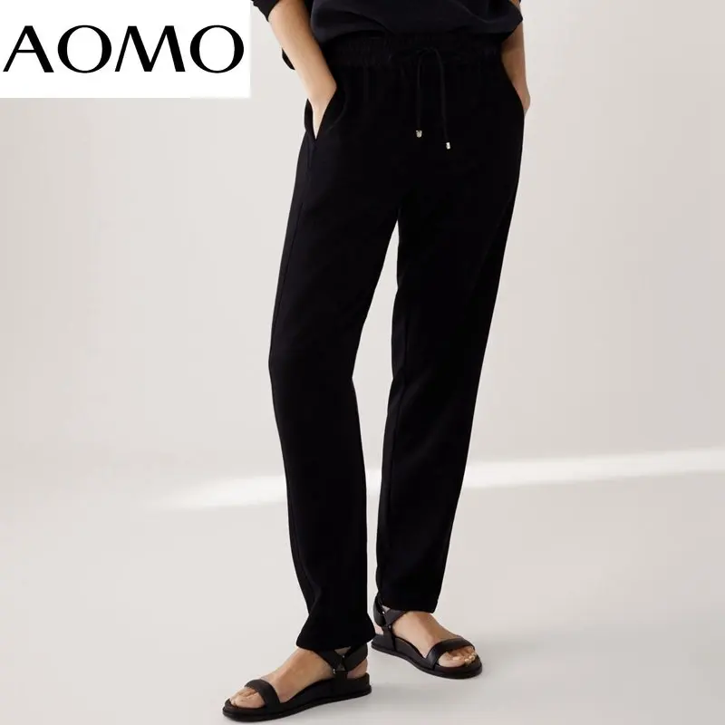 

Брюки-карго AOMO женские с завышенной талией, модные штаны свободного покроя, джоггеры, спортивные, уличная одежда, 6D83A