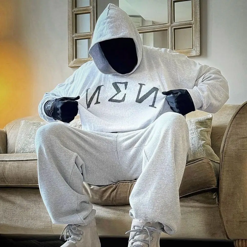 Yao888 Kanye West простые хлопковые мужские топы с капюшоном Повседневная Толстовка