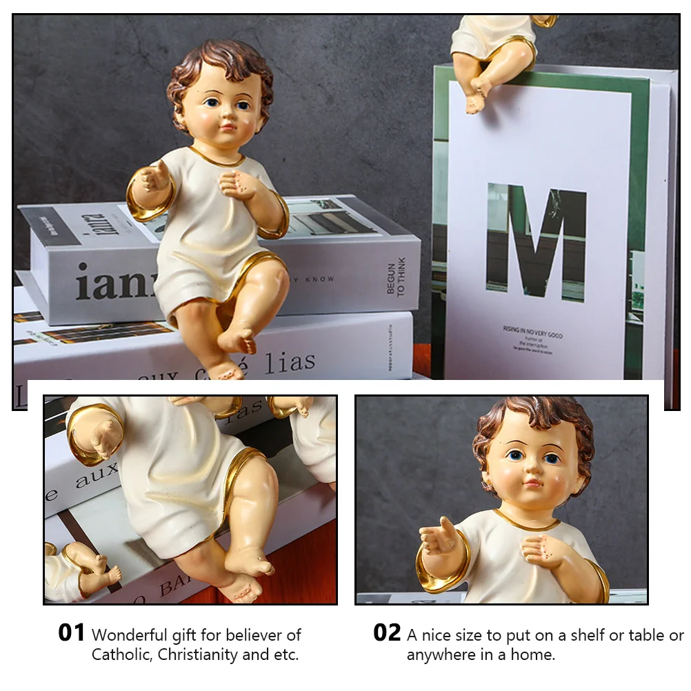 

Jesus Baby Figurine Statue Religious Resin Nativity Ornament Decor Figurinesholy Figure Statues Child Home Decoration Adornment