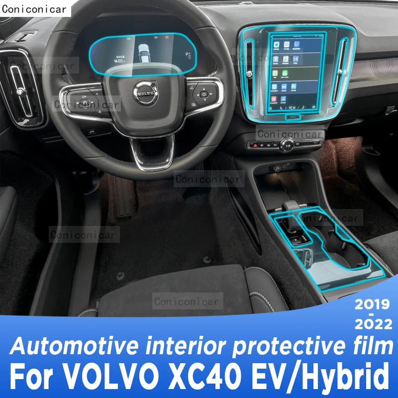 

For VOLVO XC40 EV/Hybrid 2019-2022 Gearbox Panel Navigation Automotive Interior Screen Protective Film TPU Anti-Scratch Sticker
