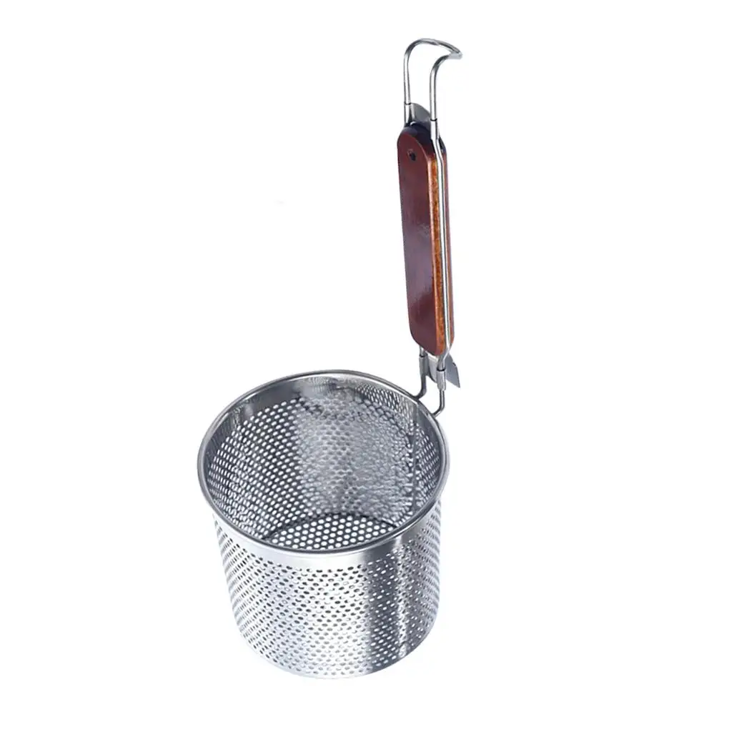 

Stainless Steel Colander Noodle Dumpling Mesh Basket Fryer French Fries Dryer Vegetable Frying Basket Sink Strainer Kitchen Tool