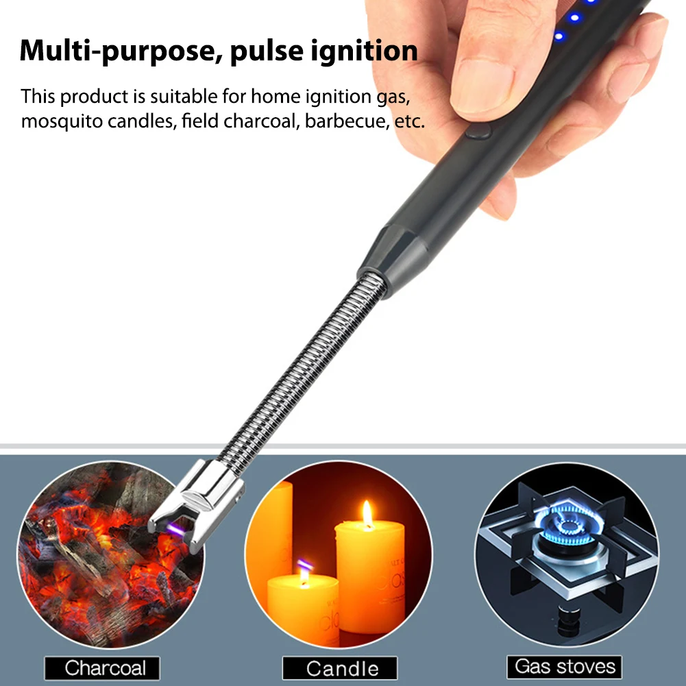 

2Pcs 360 Rotation Arc BBQ Lighter USB Kitchen Gas Stove Plasma Lighter Windproof Flameless Electric Candle Lighters Outdoor