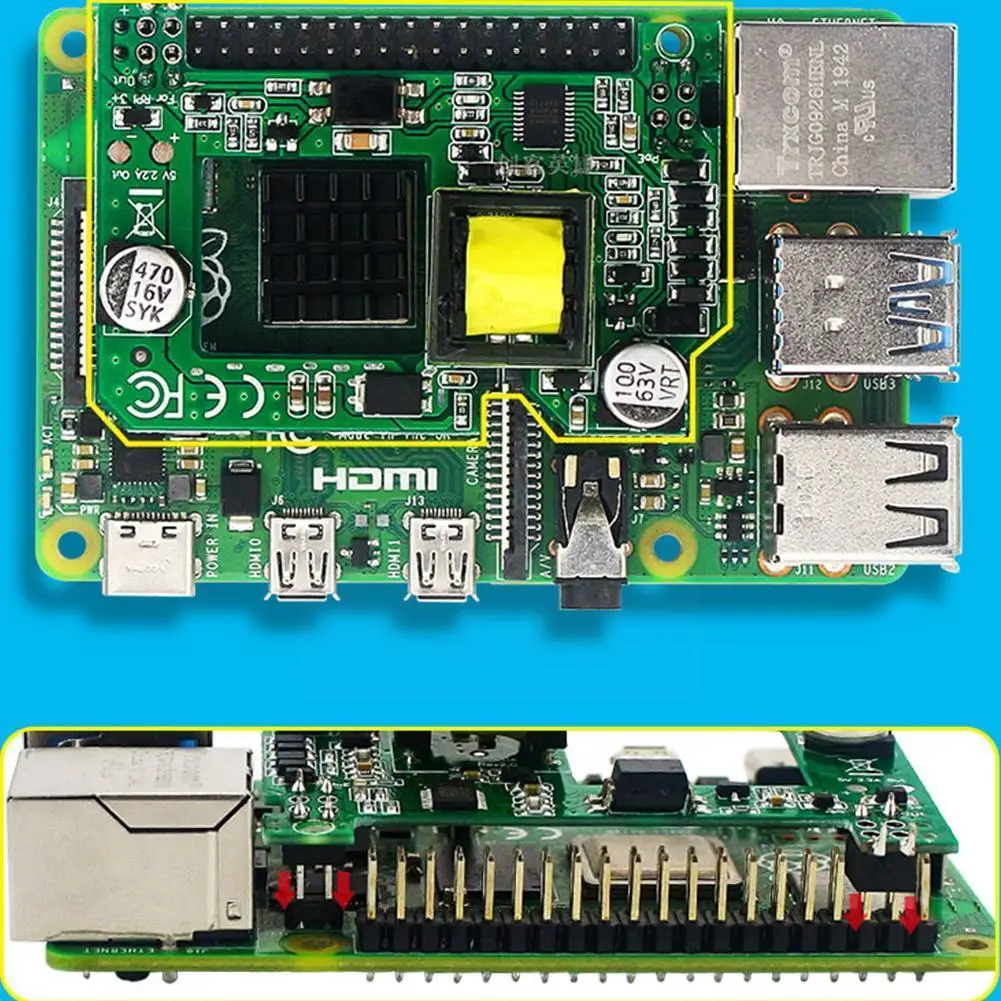 Сетевая плата с радиатором для Raspberry Pi 4b/3b + G3s2 модуль активного питания Ethernet Poe