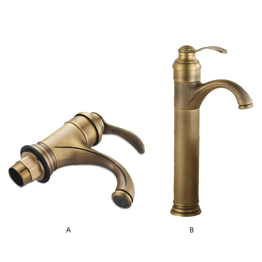 

Home Hotel Restaurant Vintage Style Basin Faucet Sink Hot Cold Water Tap Foaming Nozzle Bathroom Faucets Accessories Short