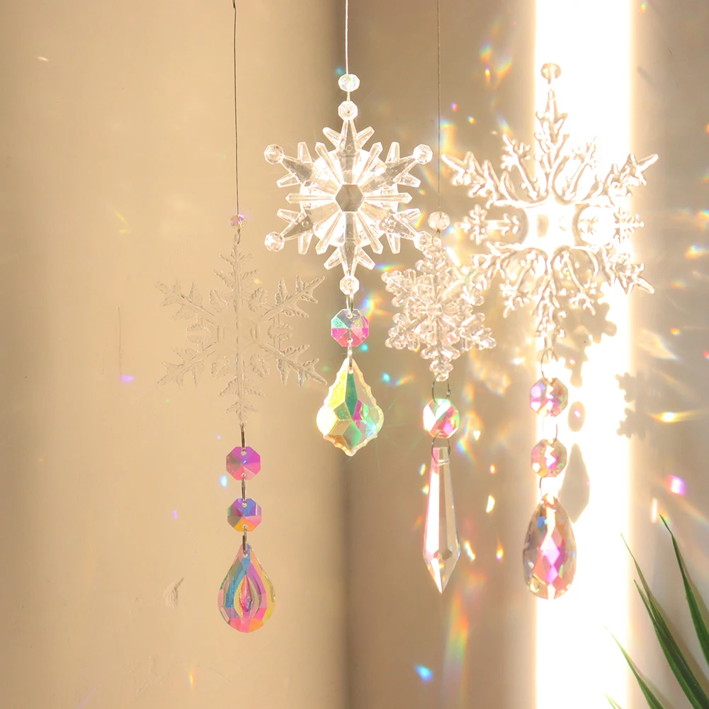 

Prisms Pendant Garden Ornaments Christmas Crystal Rainbow Light Catcher Window Patio Decor Scene Layout for Curtains Balcony Car