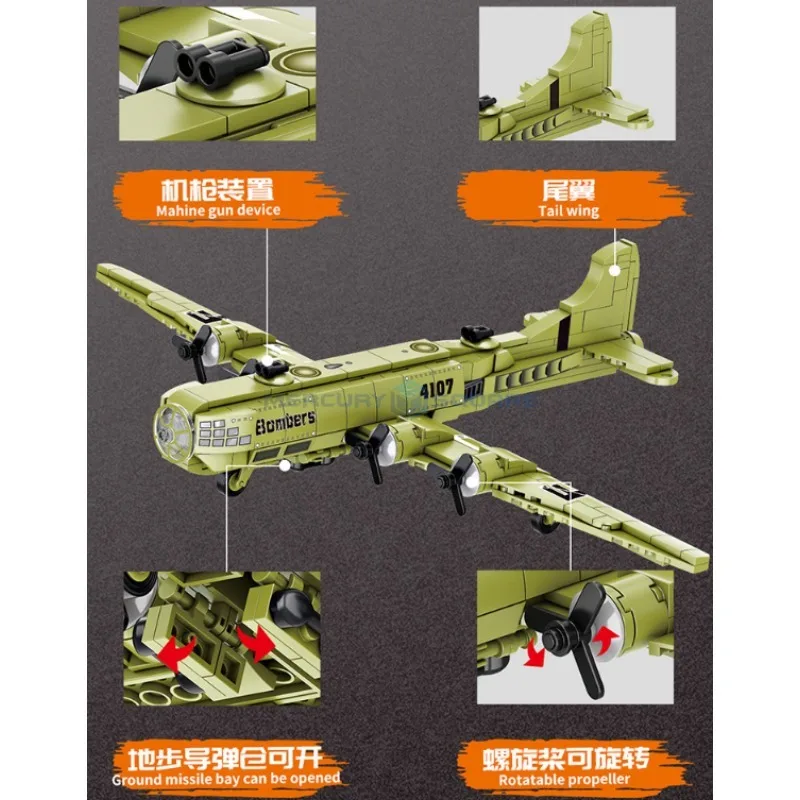 B29 боевой робот-истребитель MOC FC4107 Боевая модель кирпичи самолет транспорт